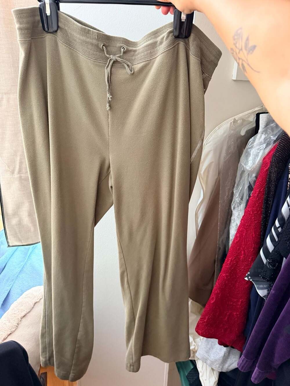 Style & Co. Sport Pants Size XL Green Cotton Spandex Drawstring Lounge